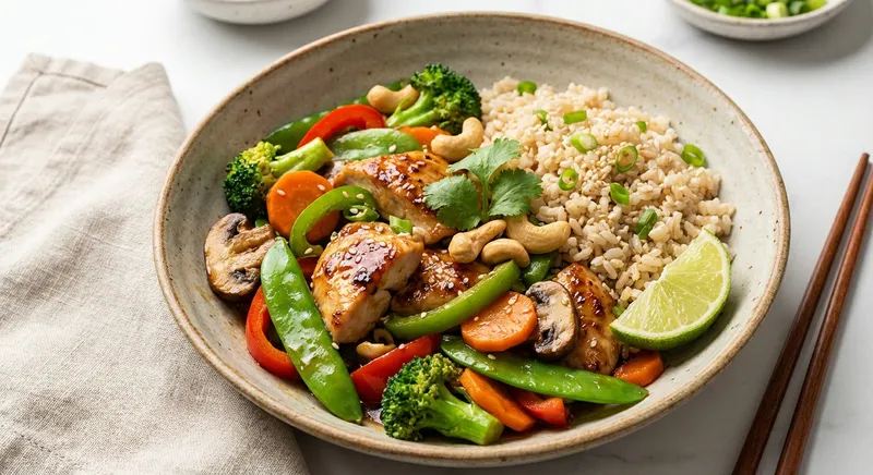Chicken & Vegetable Stir-Fry with Brown Rice