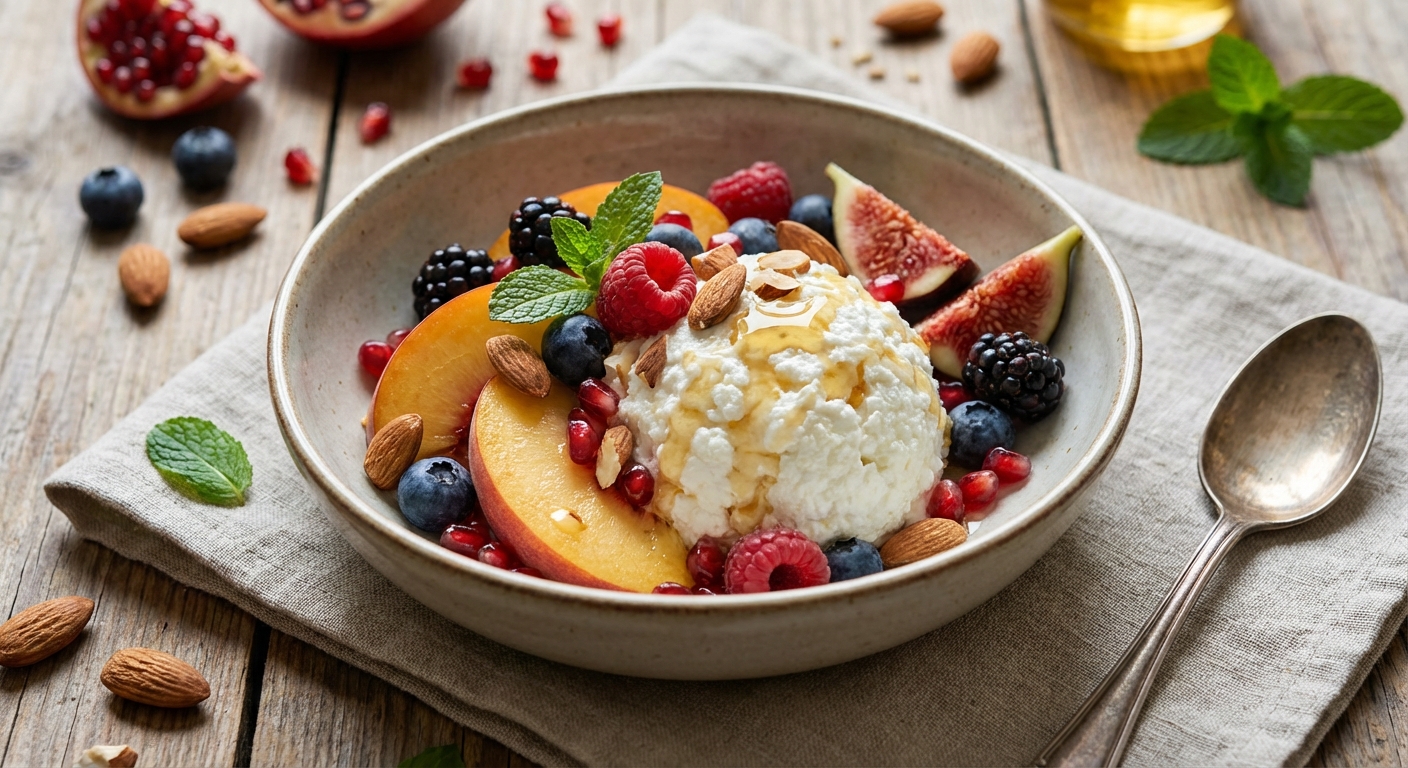 Cottage Cheese with Fruit & Almonds