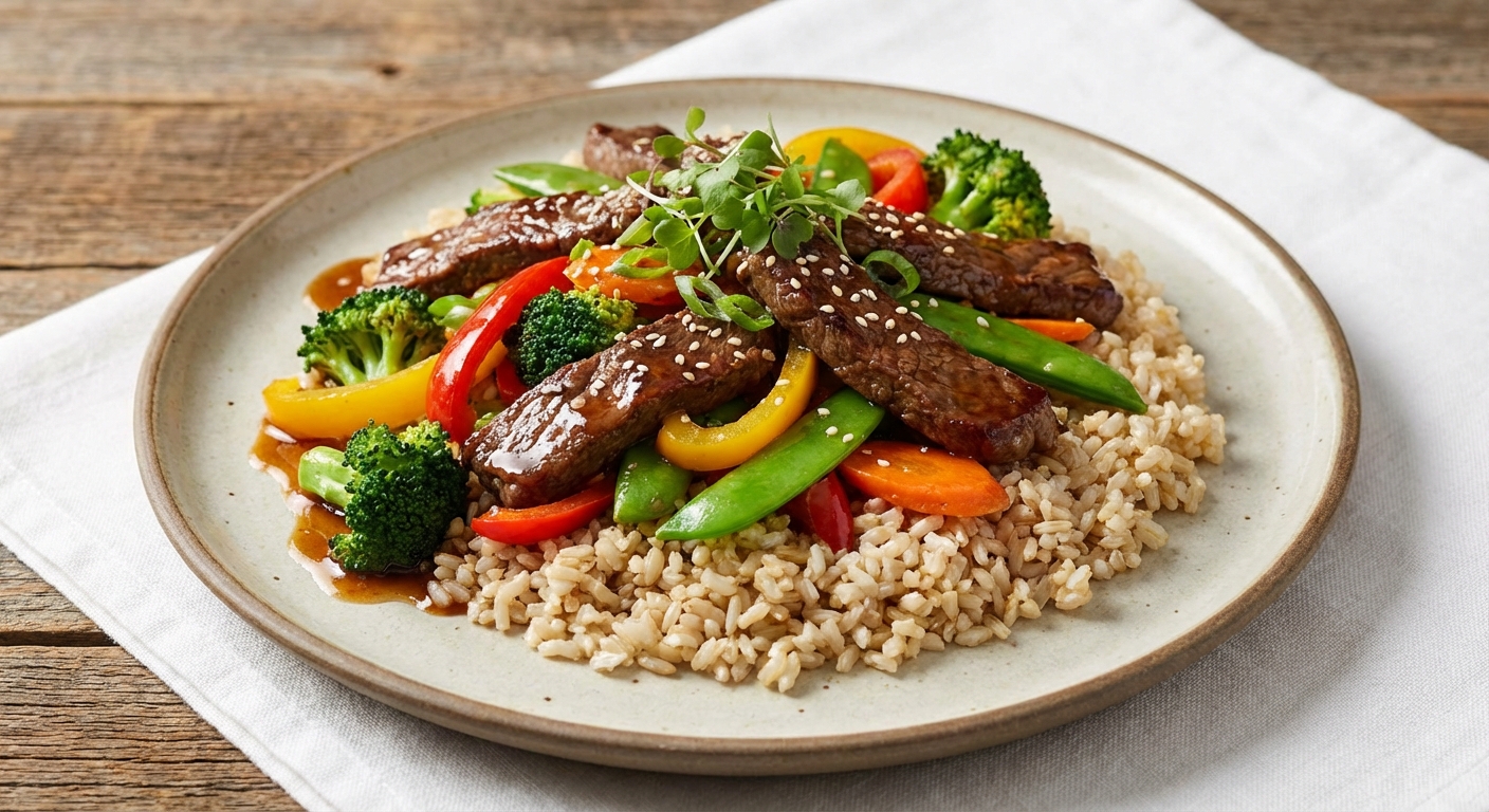 Beef Stir-Fry with Brown Rice