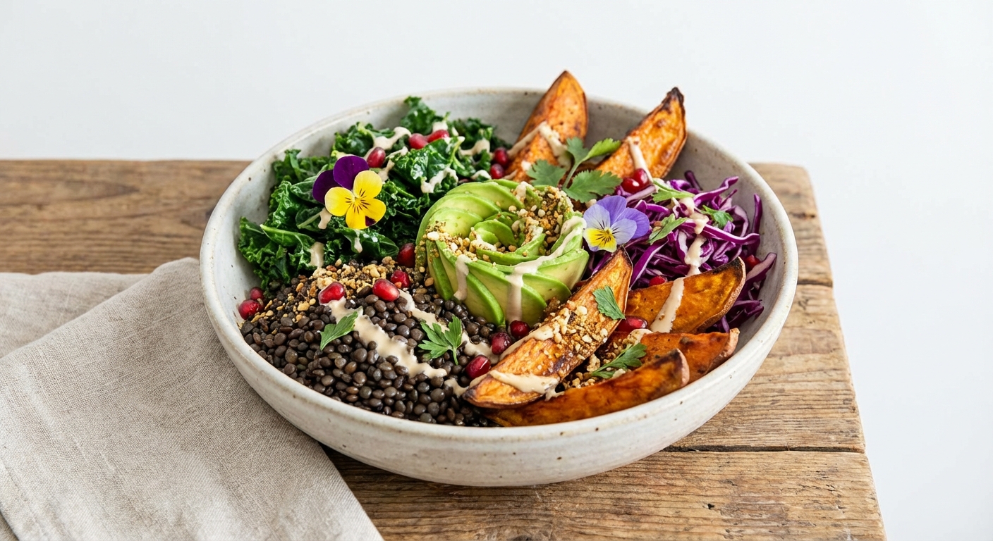 Lentil & Roasted Sweet Potato Buddha Bowl