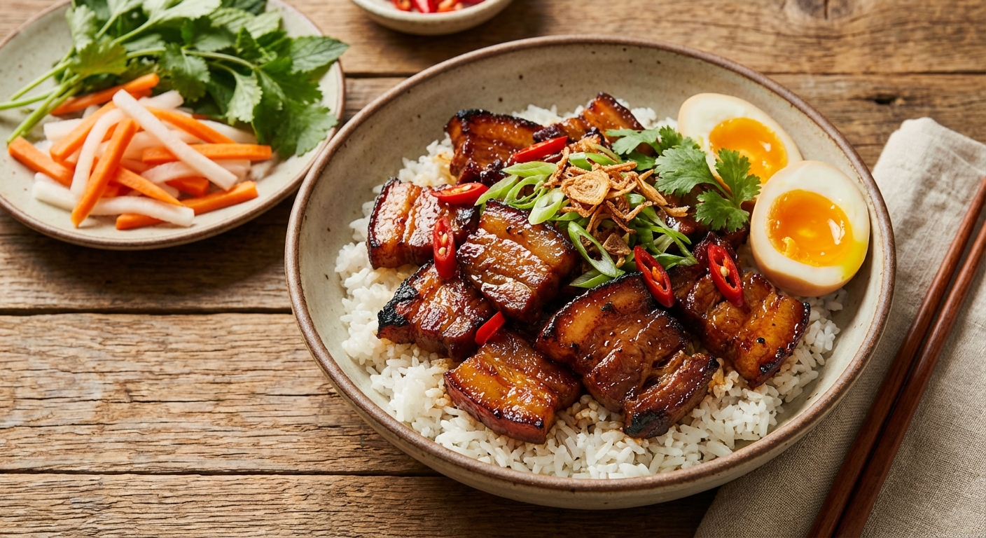 Vietnamese-Style Quick Caramelized Pork over Jasmine Rice (Cơm Thịt Caramel Nhanh)