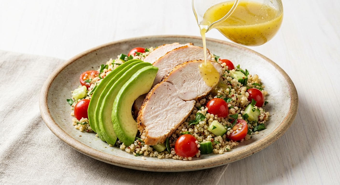 Turkey & Avocado Quinoa Salad with Lemon Vinaigrette