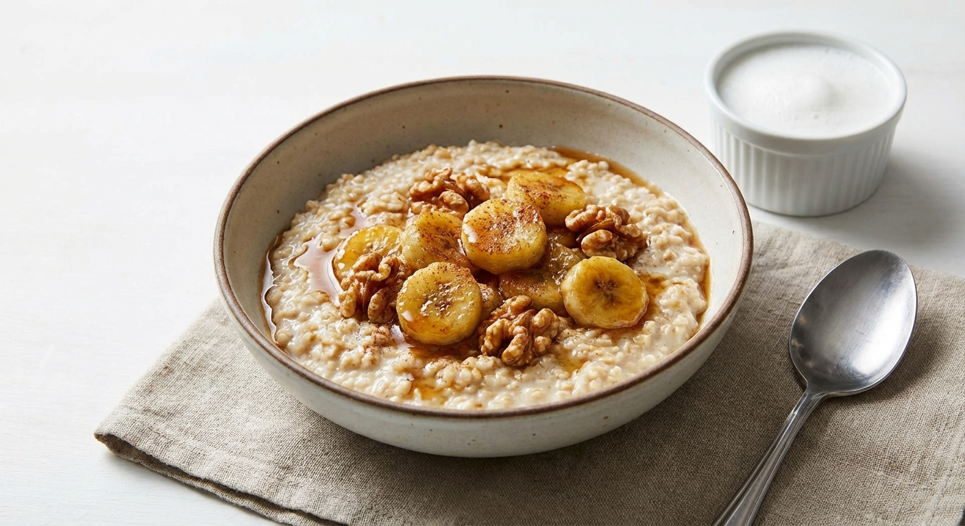 Steel-Cut Oats with Banana & Walnuts