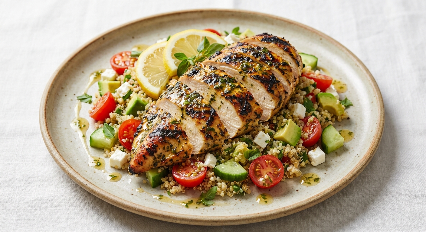 Grilled Lemon‑Herb Chicken & Quinoa Salad