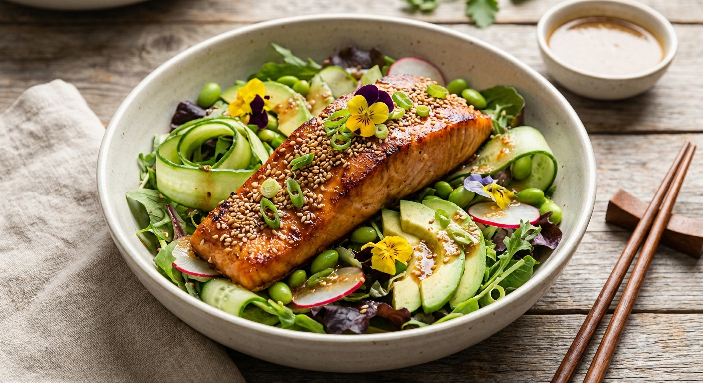 Asian Ginger-Sesame Salmon Salad