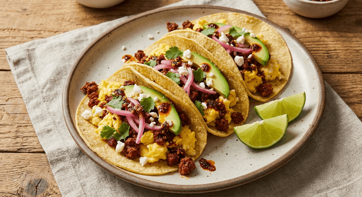 Chorizo and Egg Breakfast Tacos