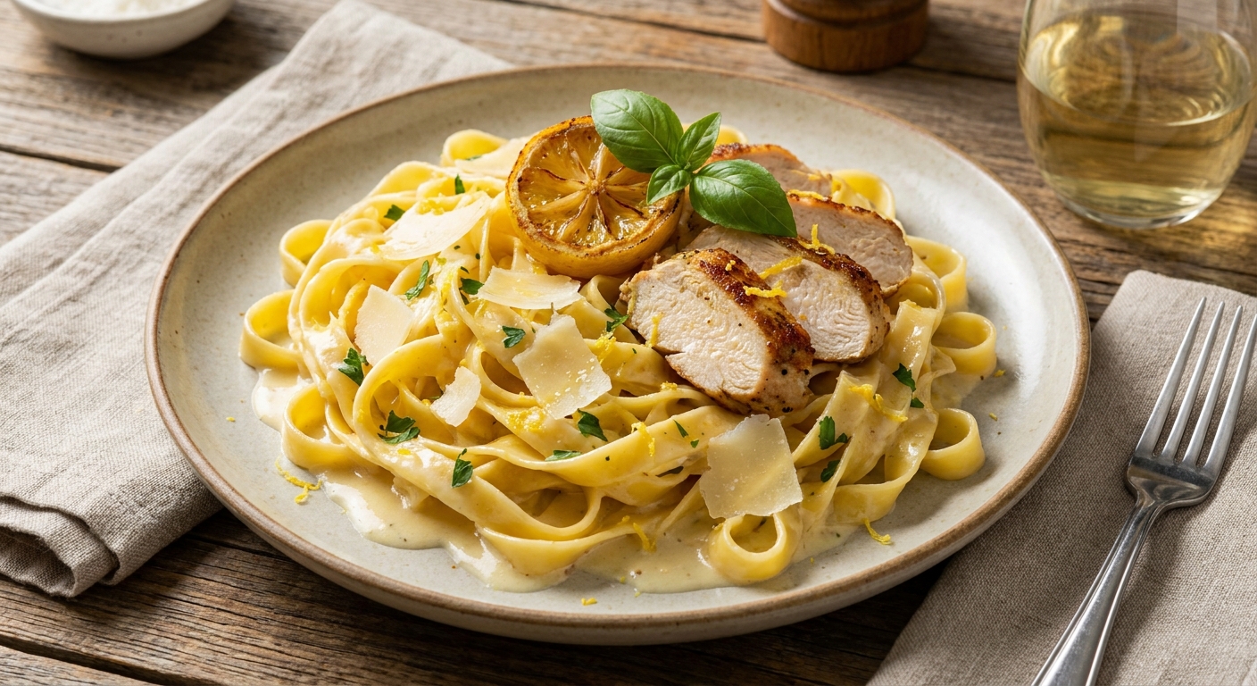 Creamy Lemon-Parmesan Chicken Pasta (High-Protein, Italian-American)
