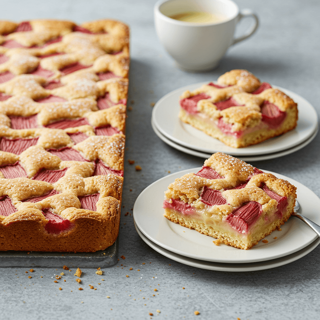 Rhubarb Custard Bars - Delicious Homemade Recipe