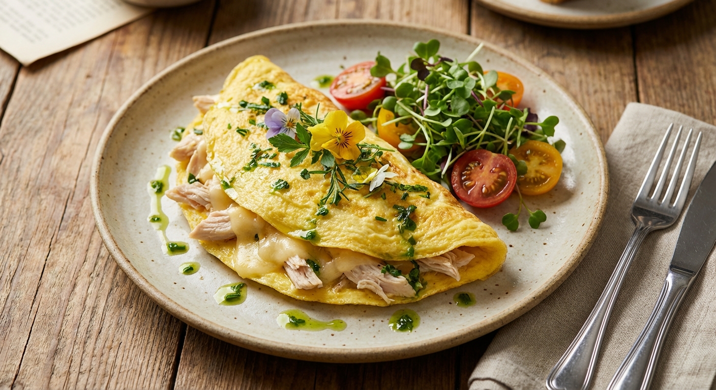 Cheese Omelette with Chicken