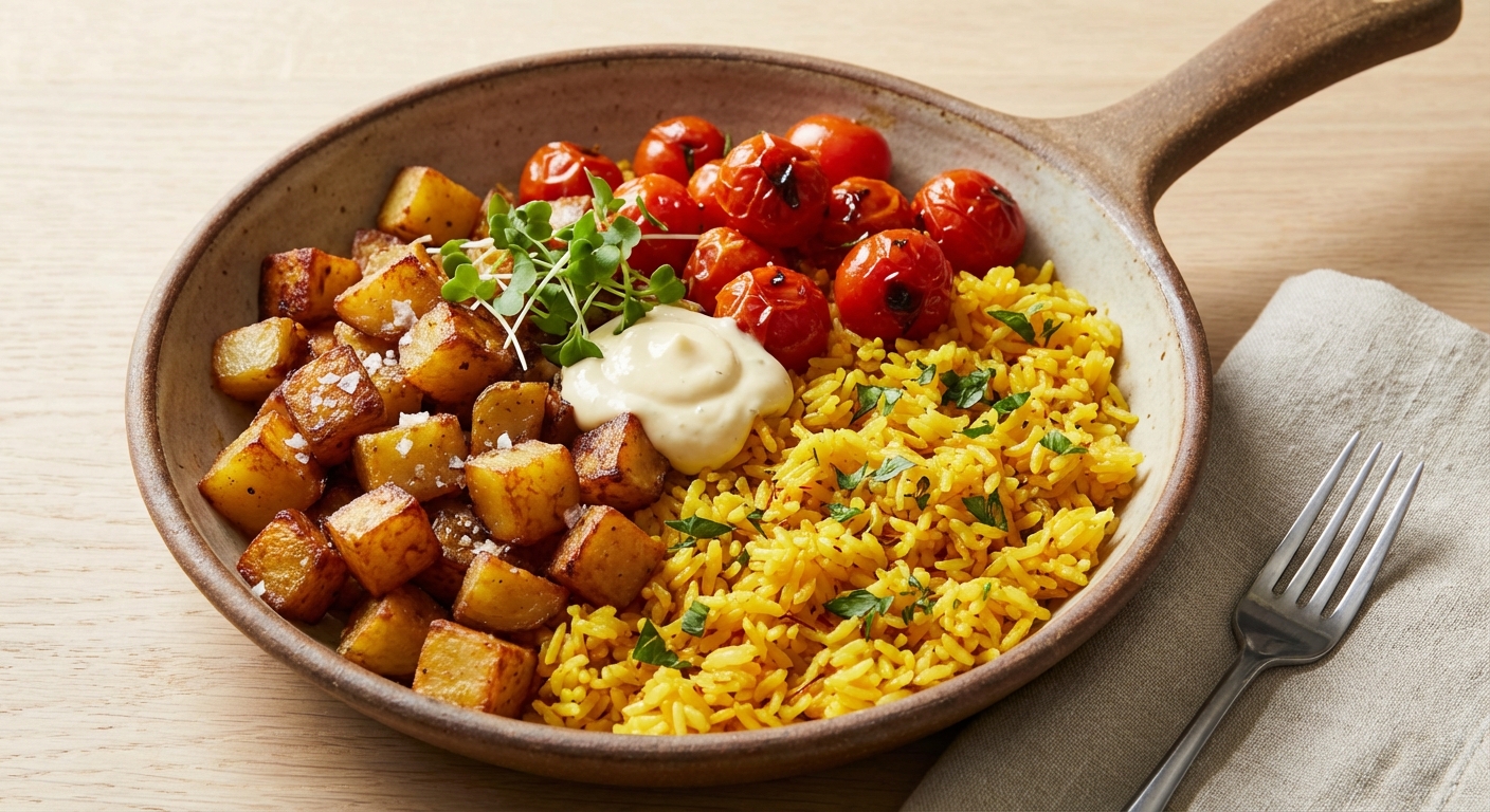 Savory Tomato and Potato Rice Skillet