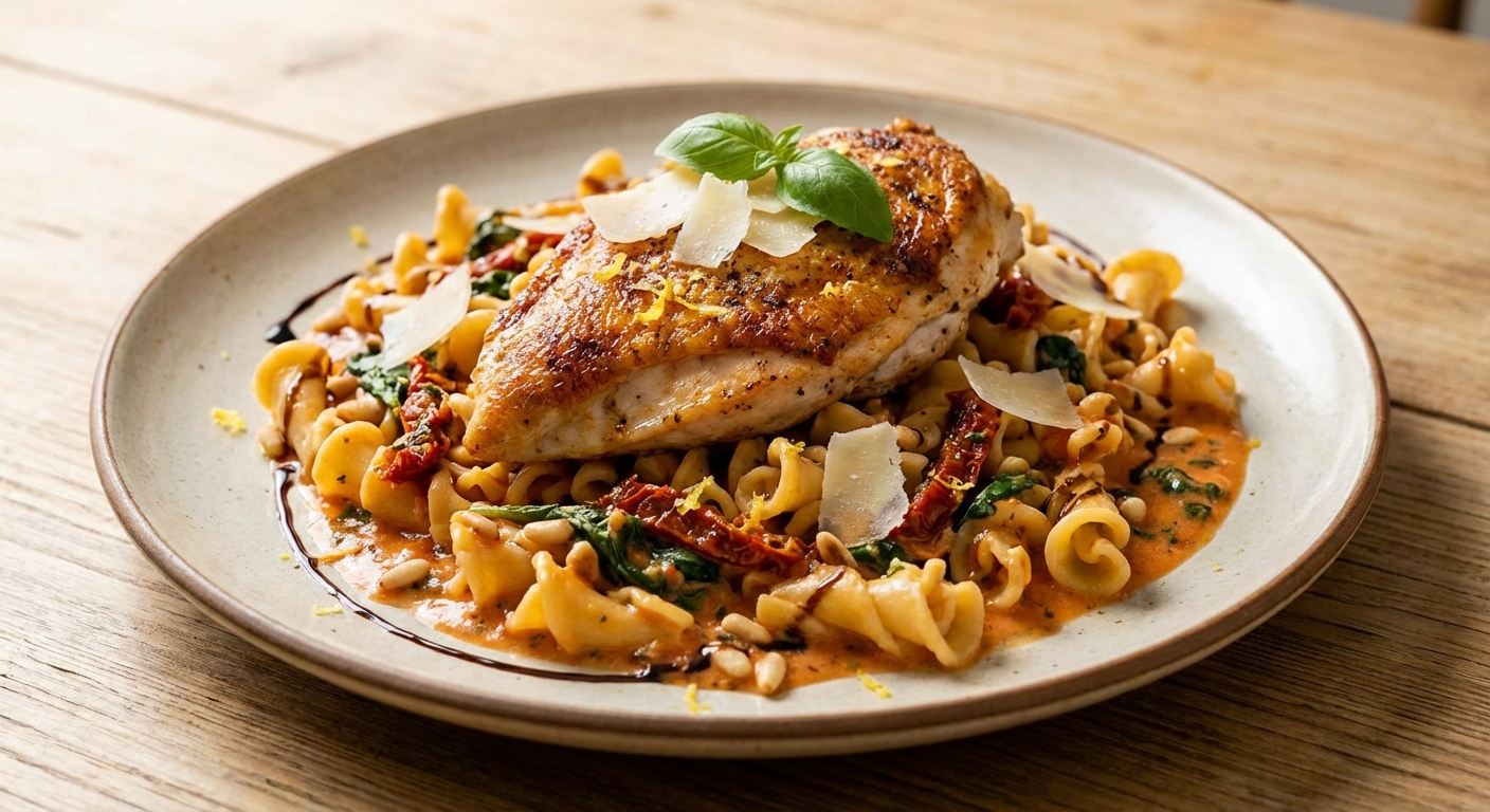 Tuscan-Style Chicken, Tomato & Parmesan Pasta