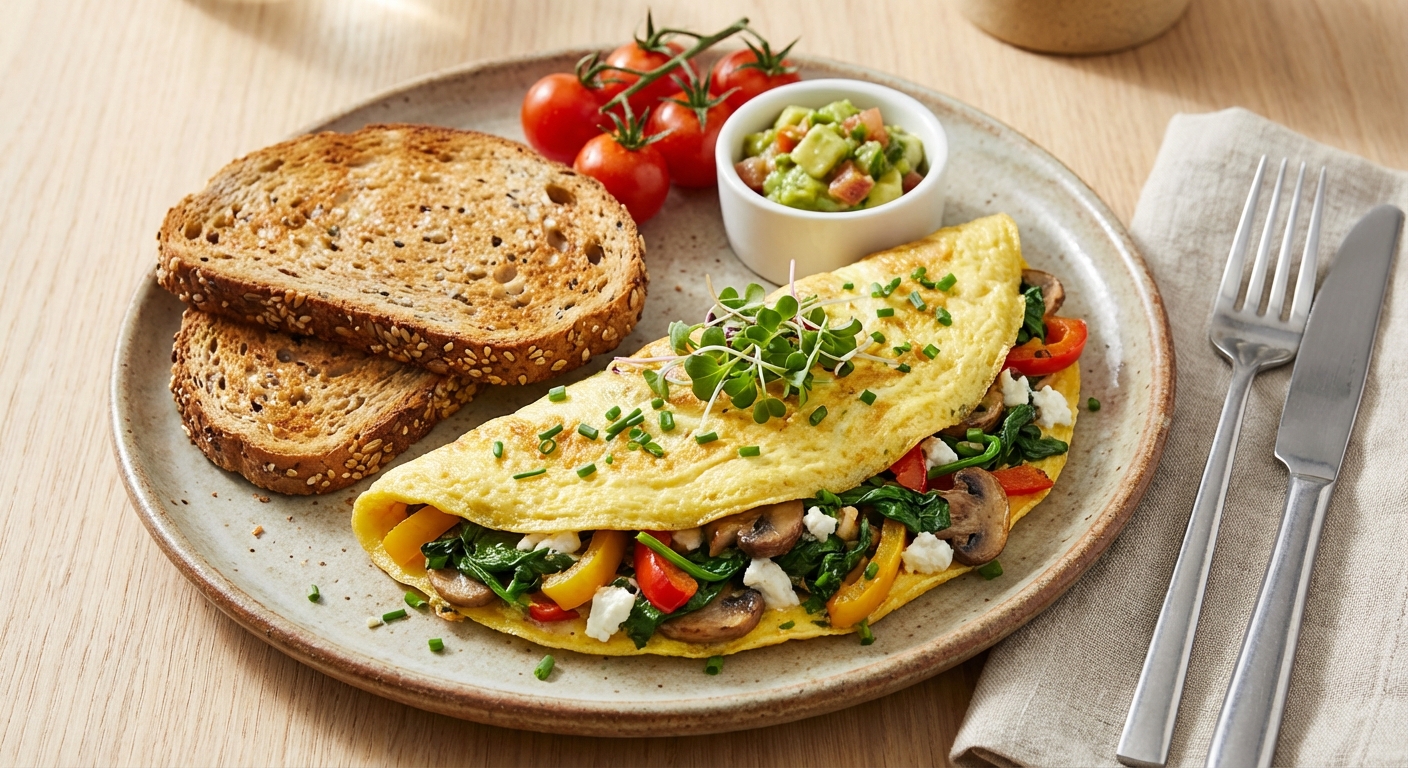 Vegetable Omelette with Whole-Grain Toast