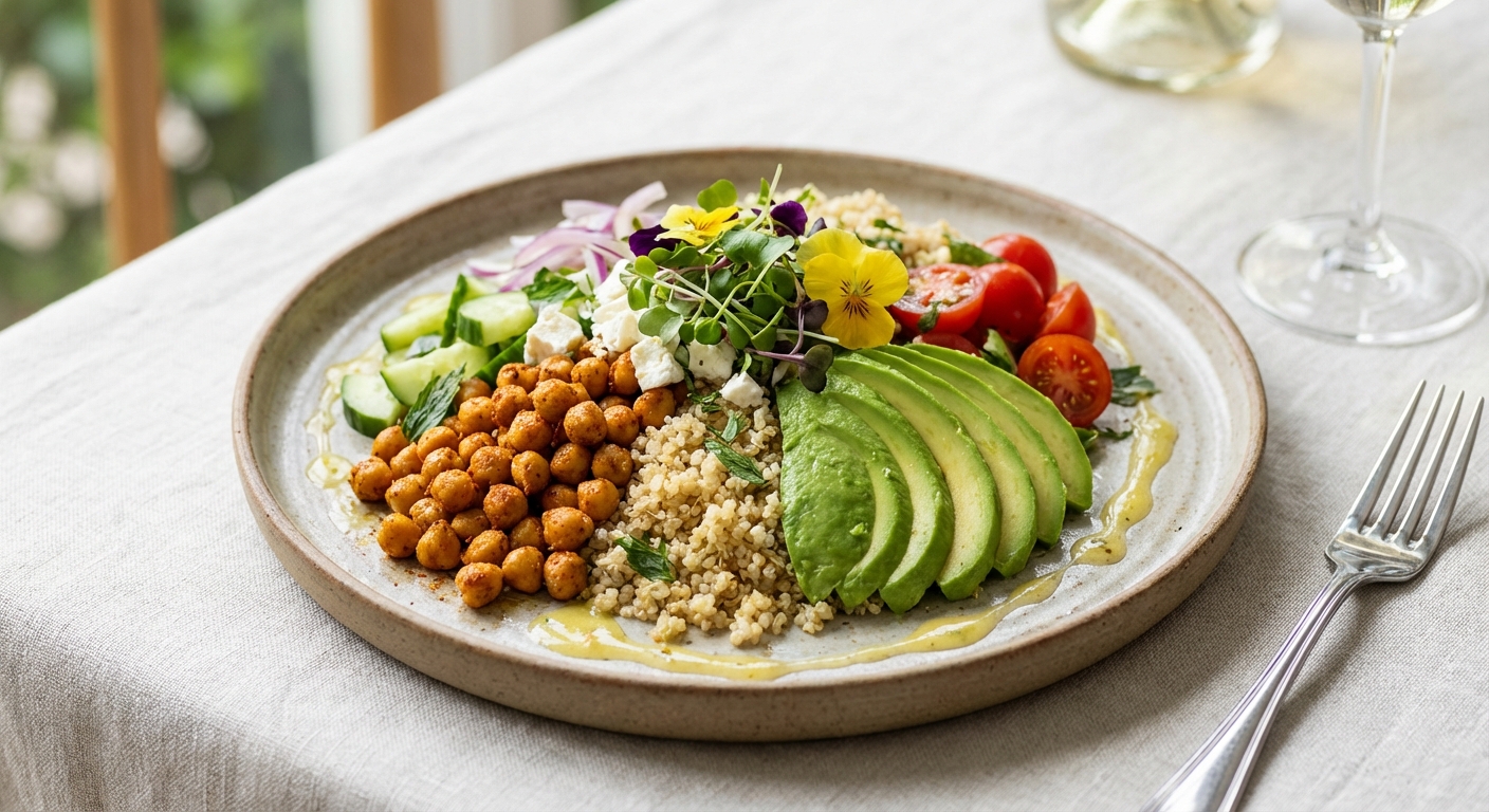Quinoa Salad with Chickpeas and Avocado