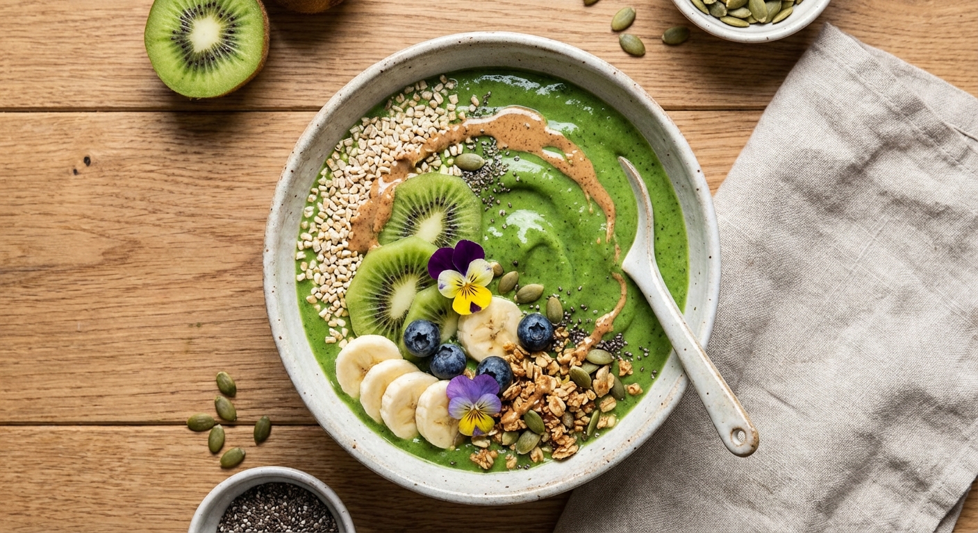 Green Smoothie Bowl with Oats