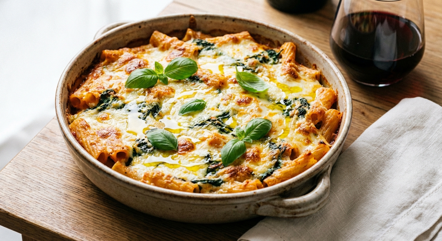 Baked Ziti with Ricotta & Spinach
