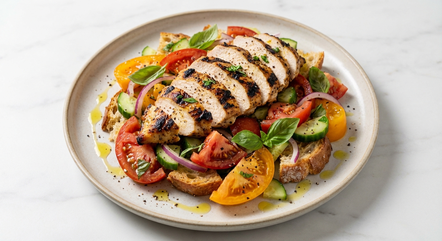 Panzanella Salad with Grilled Chicken