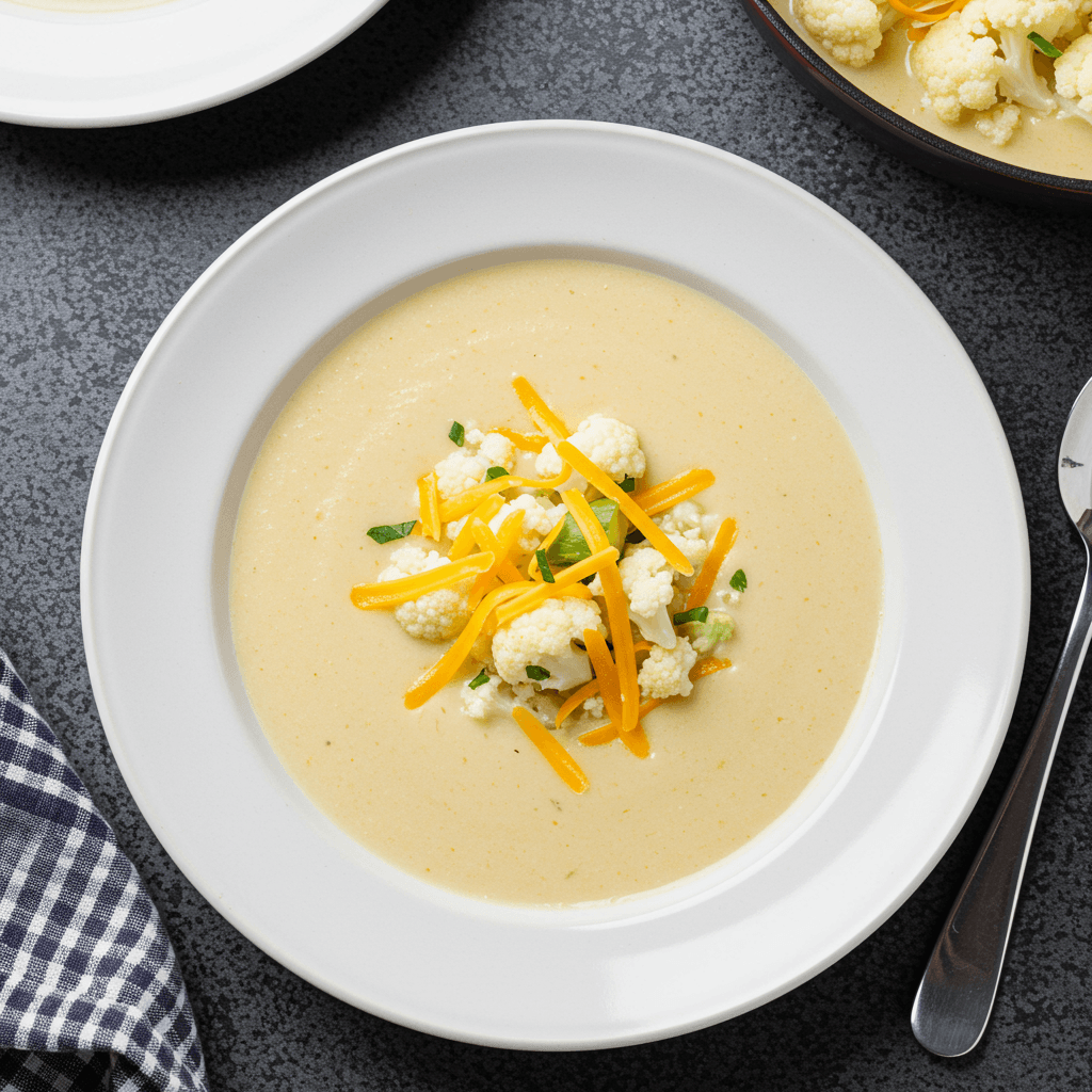 Creamy Cauliflower Cheddar Soup - Delicious Homemade Recipe