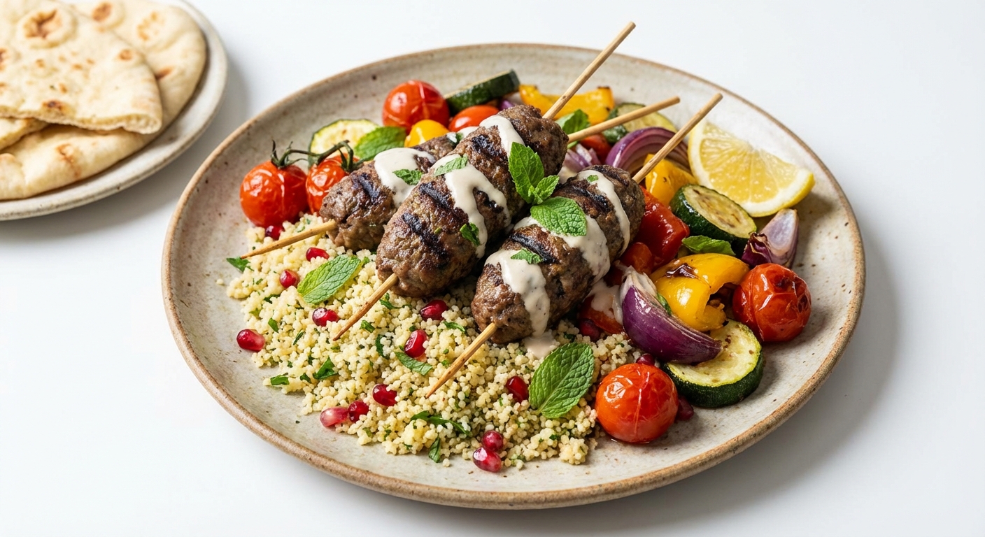 Lamb Kofta with Couscous & Roasted Vegetables