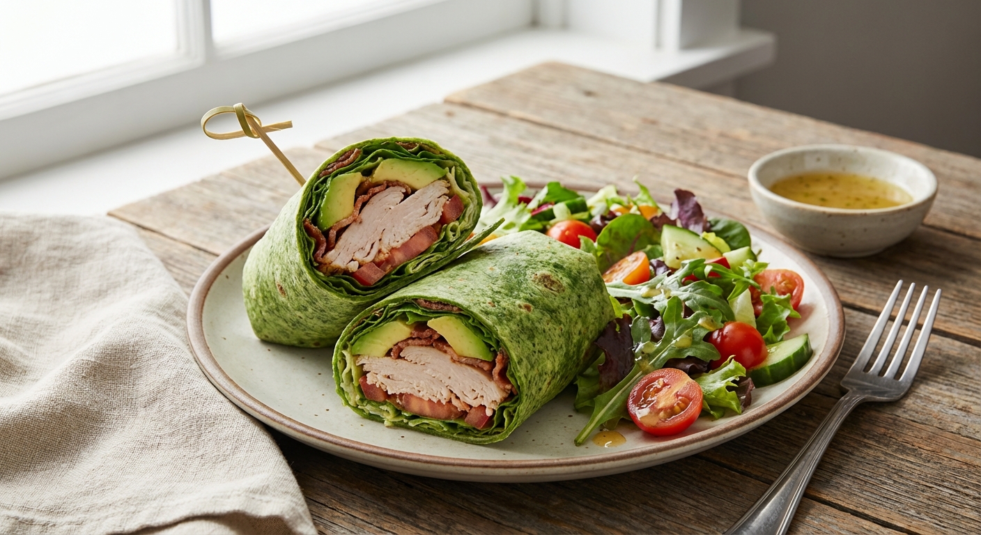 Turkey & Avocado Wrap with Side Salad