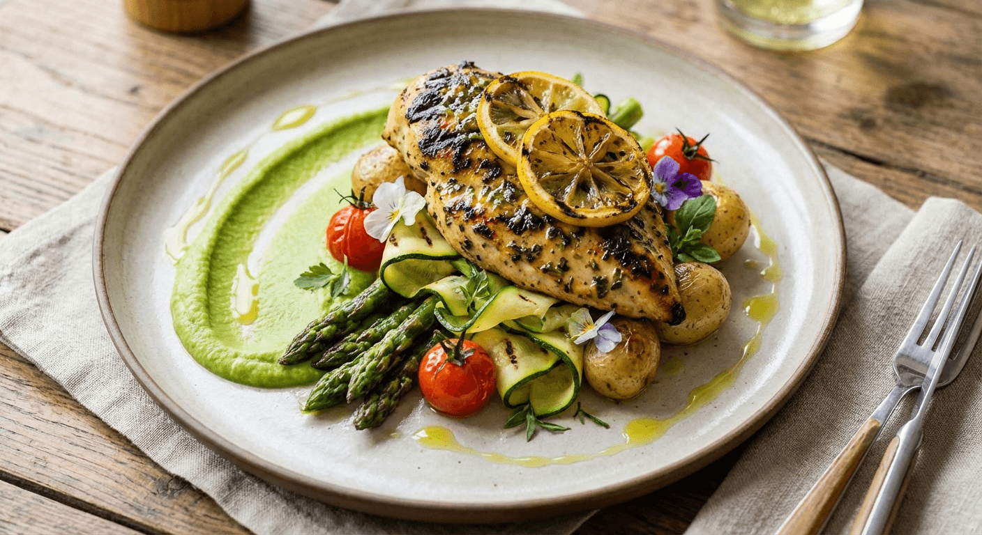 Grilled Lemon Herb Chicken with Vegetables