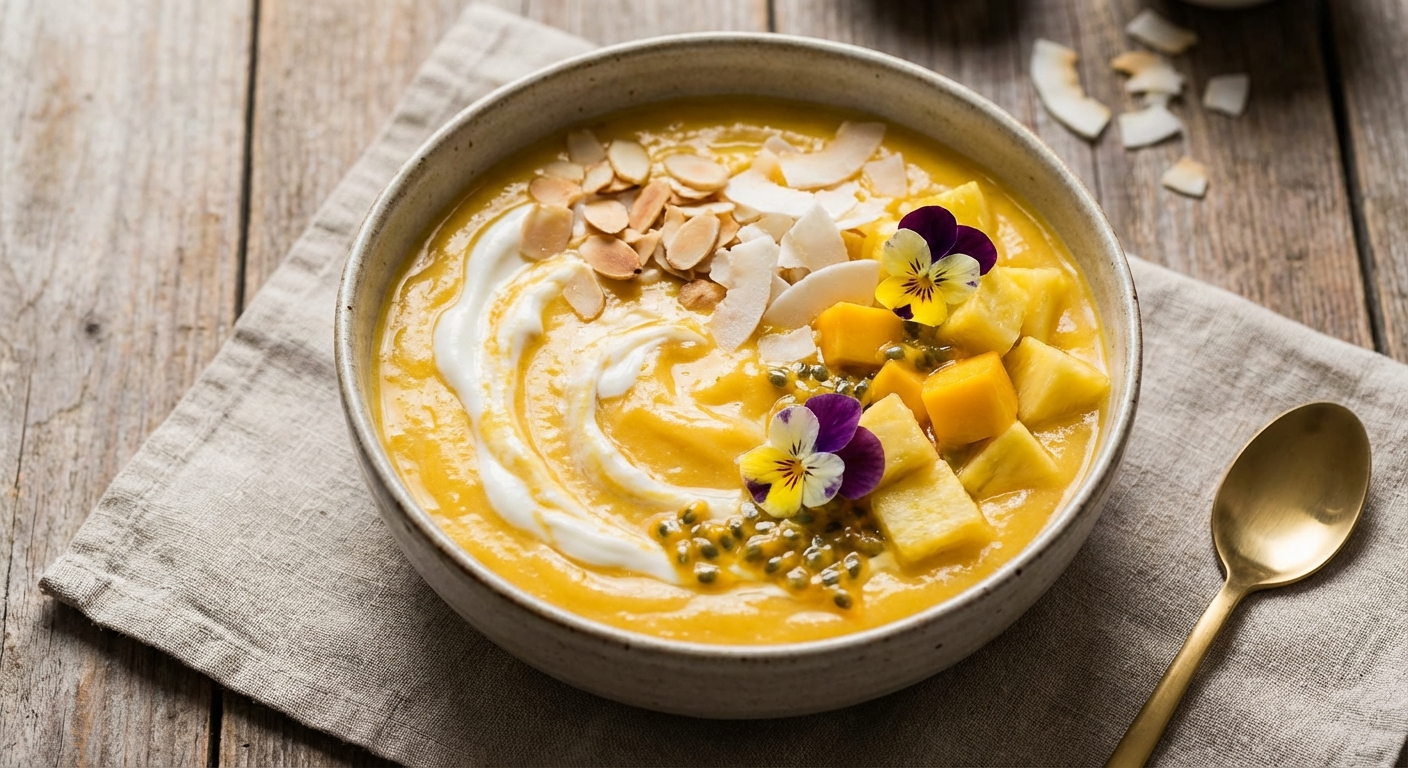 Tropical Mango-Pineapple Smoothie with Collagen & Almonds
