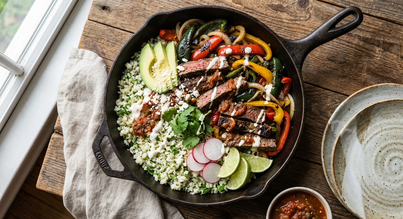 Mexican Beef & Pepper Skillet with Cauliflower Rice