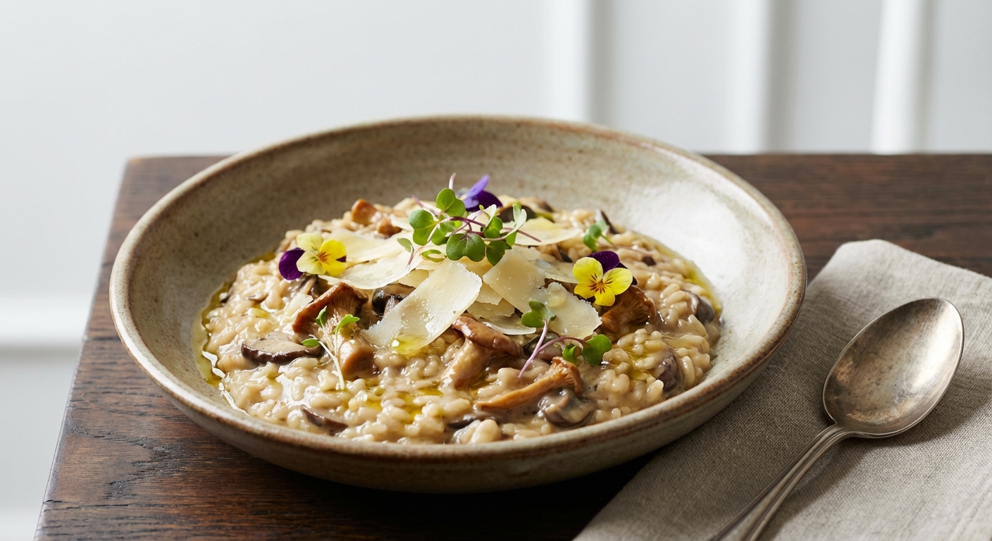 Creamy Mushroom Risotto with Parmesan