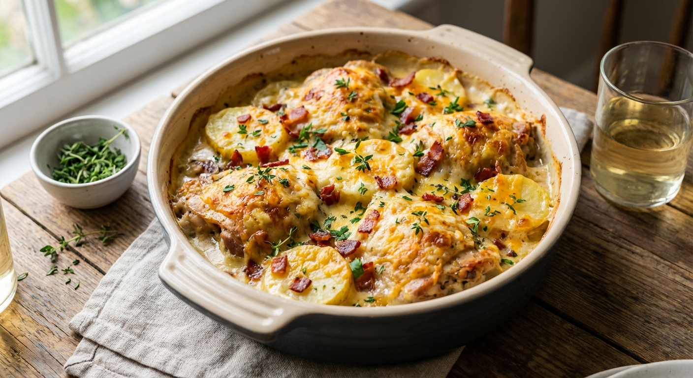 Cheesy Chicken and Potato Bake