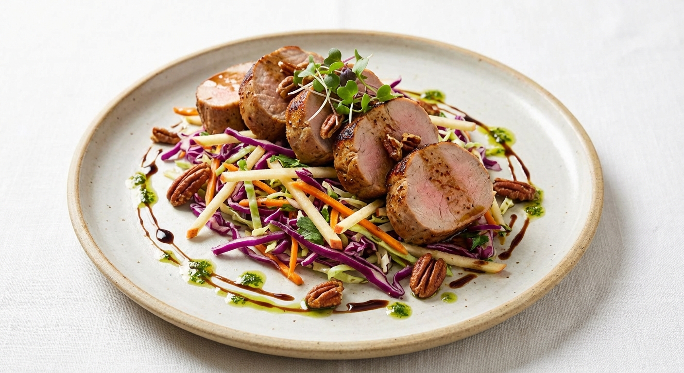 Pork Tenderloin with Apple Cabbage Slaw