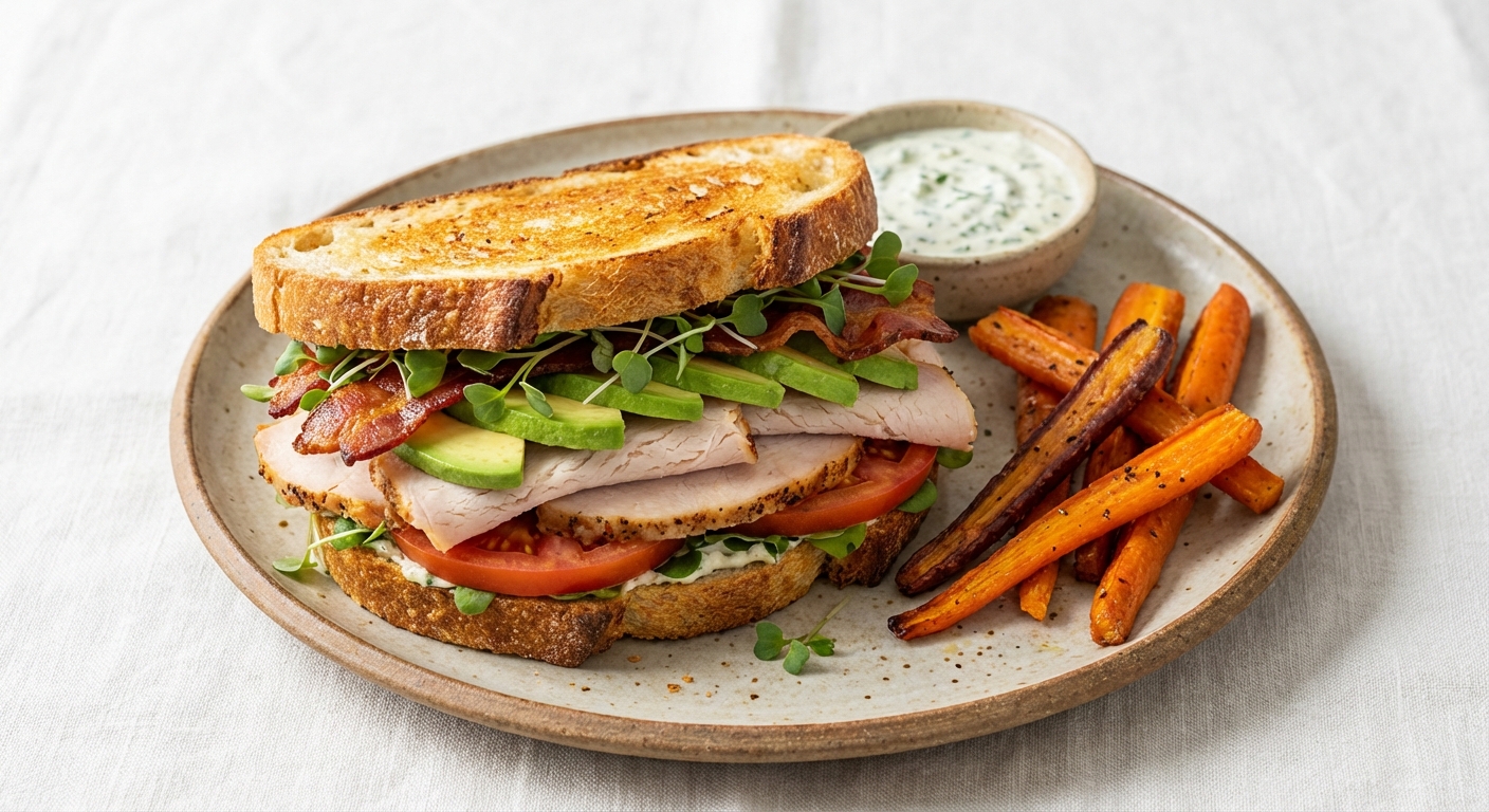 Turkey & Avocado Sandwiches with Carrot Sticks