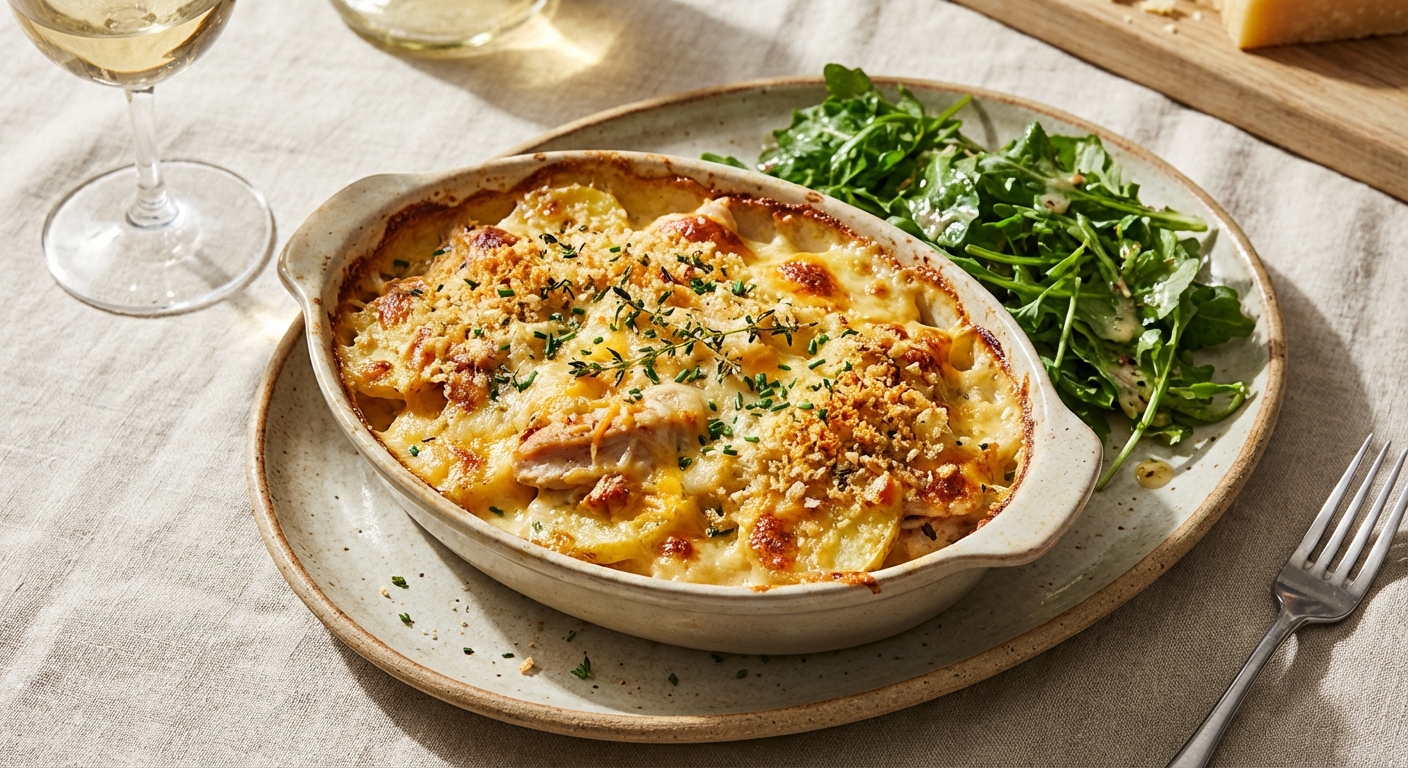 Cheesy Chicken and Potato Bake