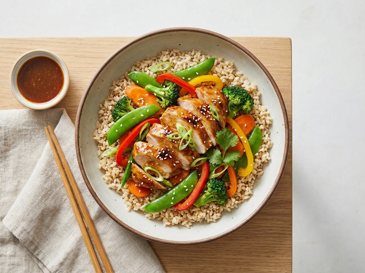 Chicken & Vegetable Stir-Fry with Brown Rice