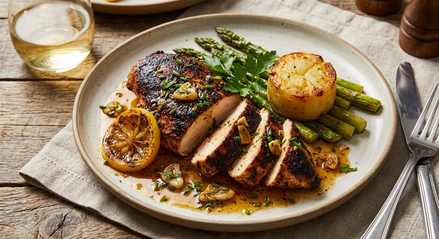Pan-Seared Cajun Chicken with Lemon-Garlic Pan Sauce