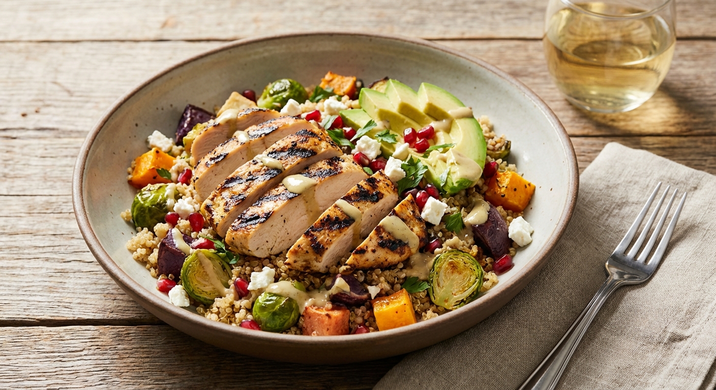 Grilled Chicken & Quinoa Salad with Roasted Vegetables