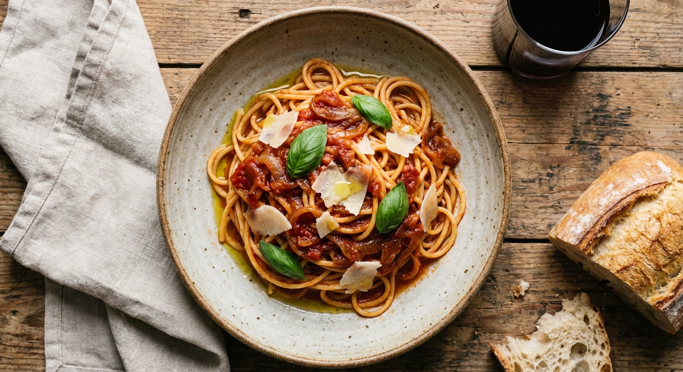 Simple Tomato and Onion Pasta