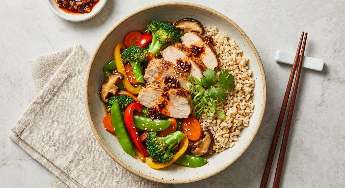 Turkey & Vegetable Stir-Fry with Brown Rice