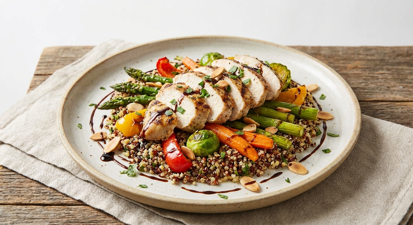 Grilled Chicken & Quinoa Salad with Roasted Vegetables
