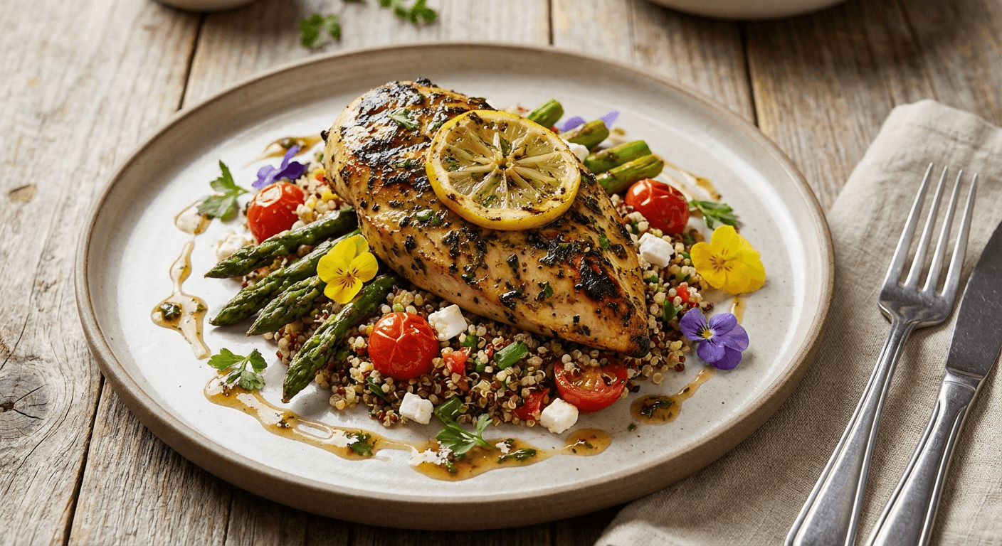 Grilled Lemon Herb Chicken with Quinoa