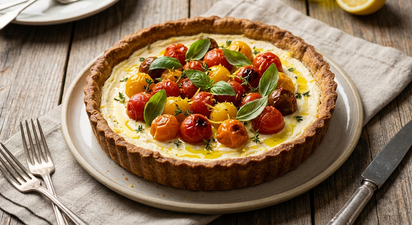 Rustic Ricotta Tart with Buttery Sweet Crust - Delicious Homemade Recipe