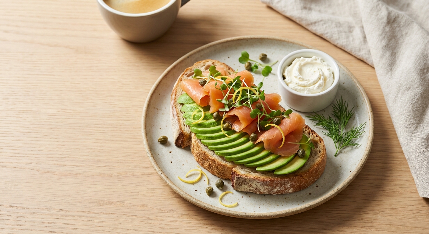 Avocado Toast with Smoked Salmon & Lemon