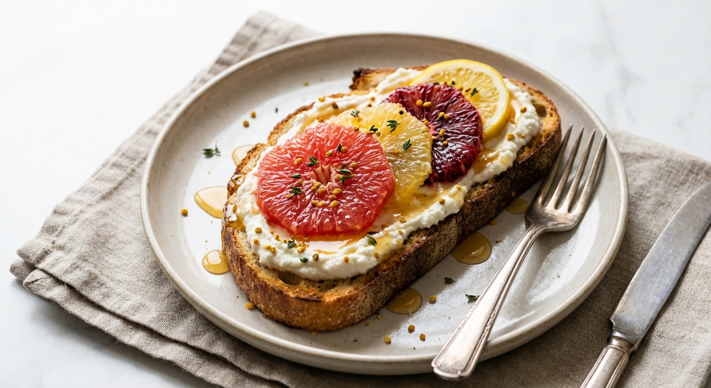 Ricotta Toast with Citrus & Honey