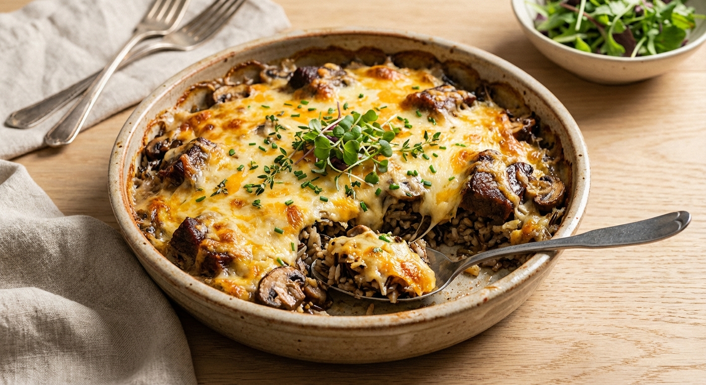 Cheesy Beef and Rice Casserole