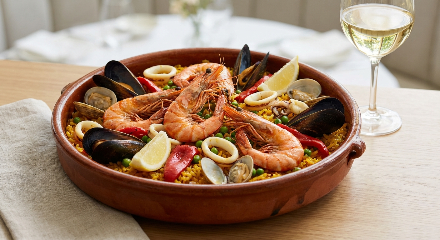 Seafood Paella with Shrimp & Mussels