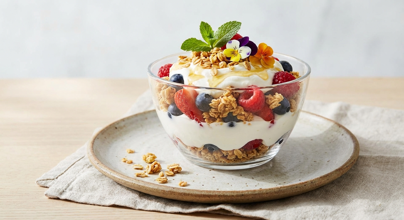 Greek Yogurt Parfait with Berries & Granola