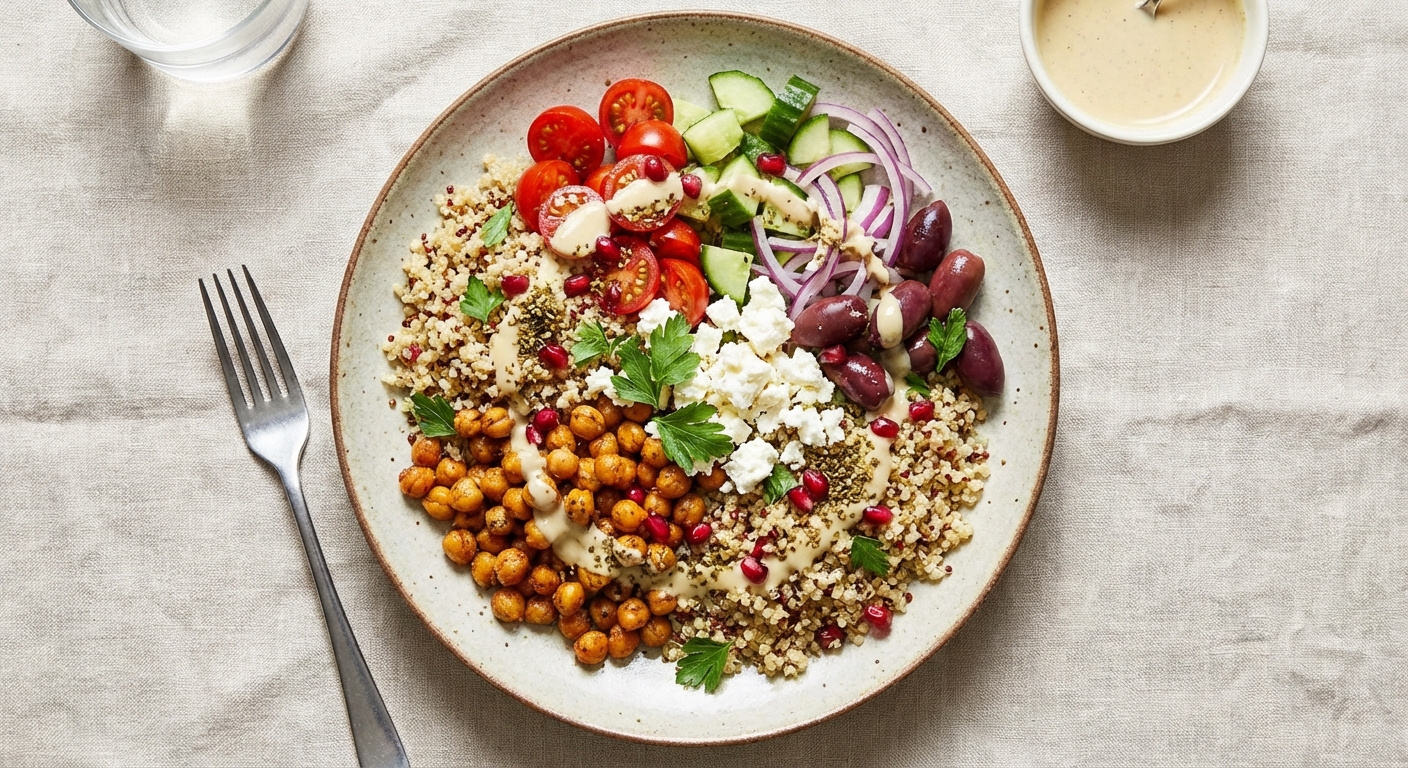 Quinoa Salad with Chickpeas and Feta