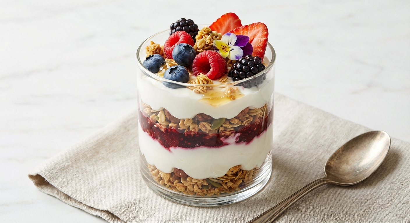 Greek Yogurt & Berry Granola Parfait (Egg-Free)