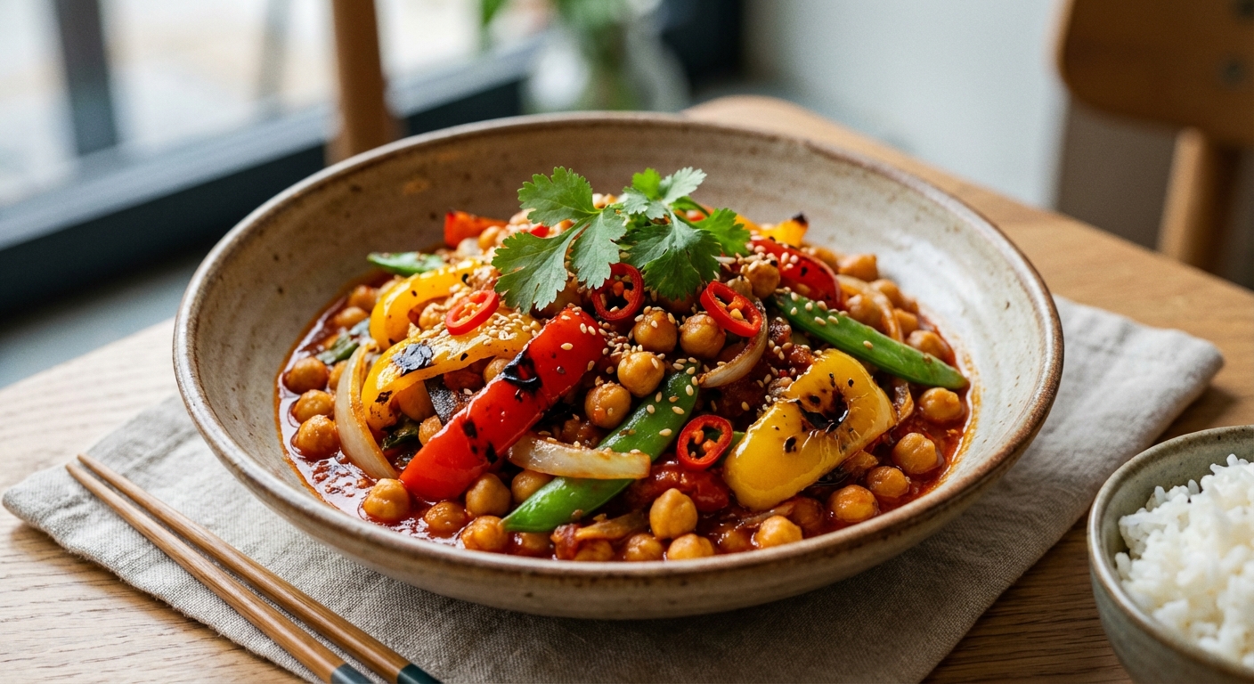Spicy Chickpea and Bell Pepper Stir-Fry