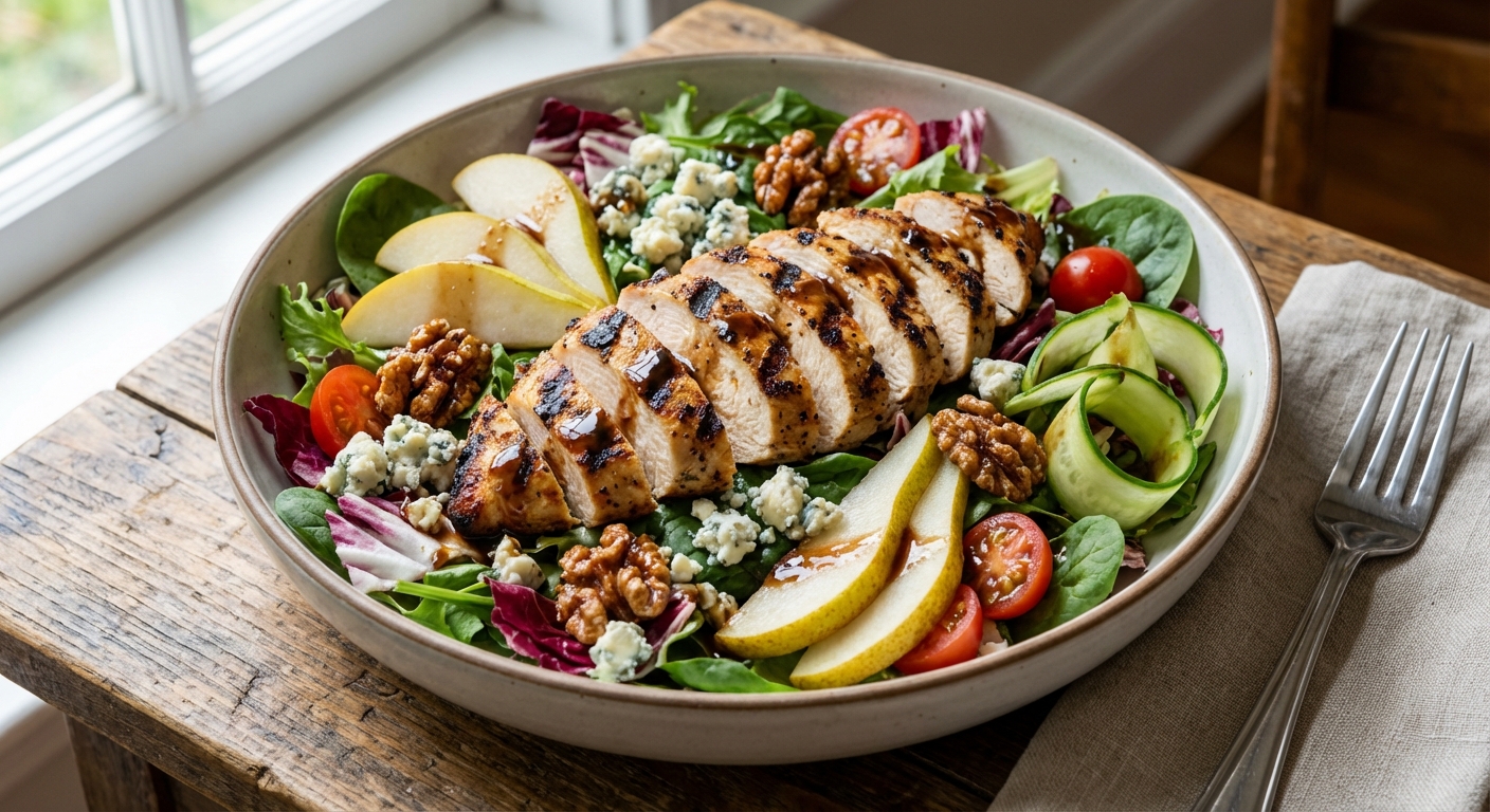 Grilled Chicken Salad with Blue Cheese and Balsamic Vinaigrette