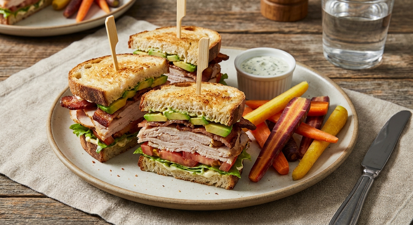 Turkey & Avocado Club with Carrot Sticks