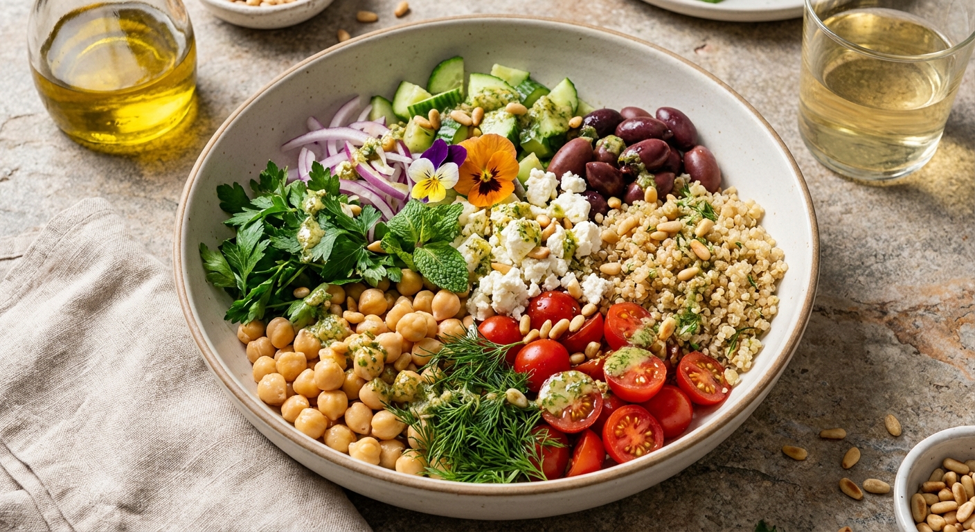 Mediterranean Quinoa Chickpea Salad
